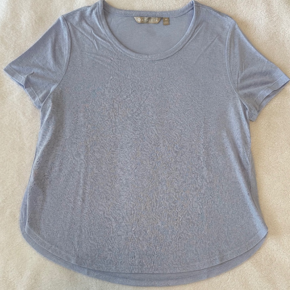 Athleta light periwinkle t-shirt, medium petite